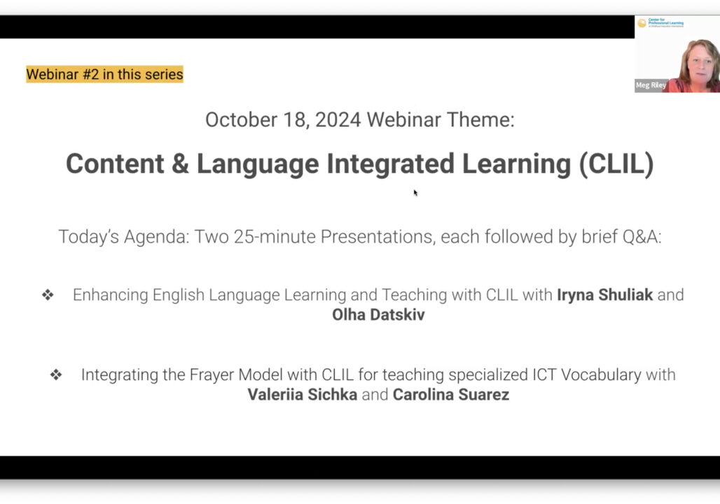 Content & Language Integrated Learning Webinar cover slide