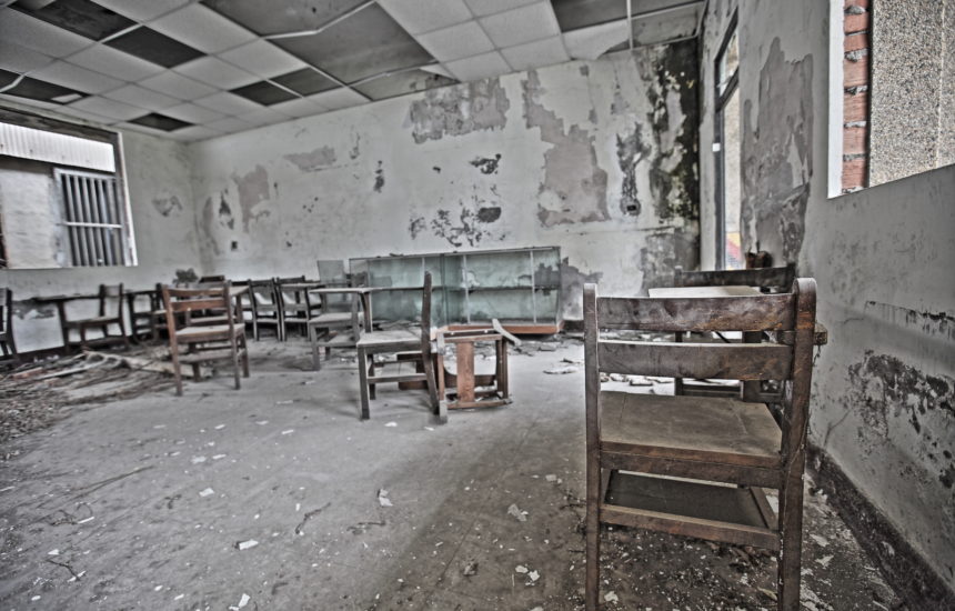 An abandoned classroom