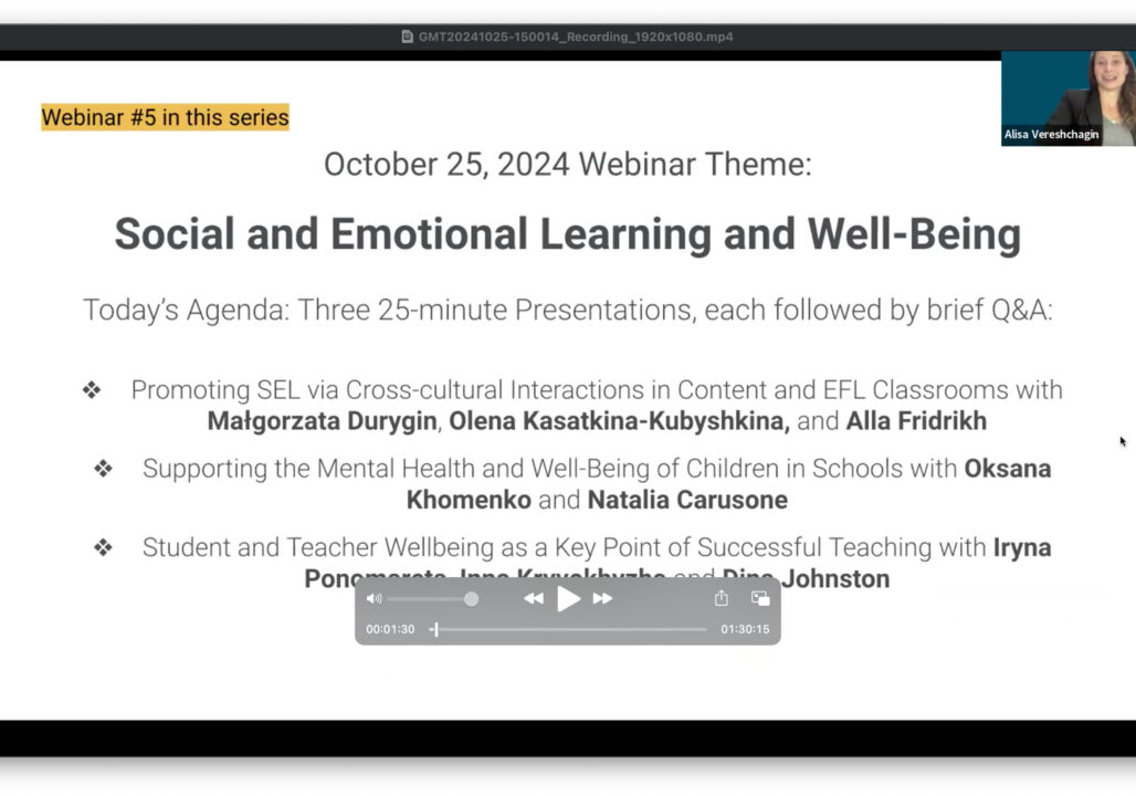 Social Emotional Learning and Wellbeing webinar slide